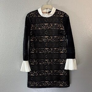 English Factory Black and White Lace Dress